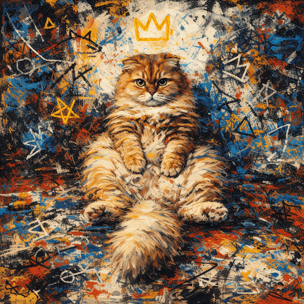 cat reimagined as Neo-Expressionist Street